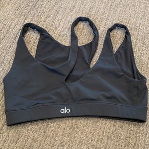 Alo Yoga Peak Sports Bra Dark Gray
